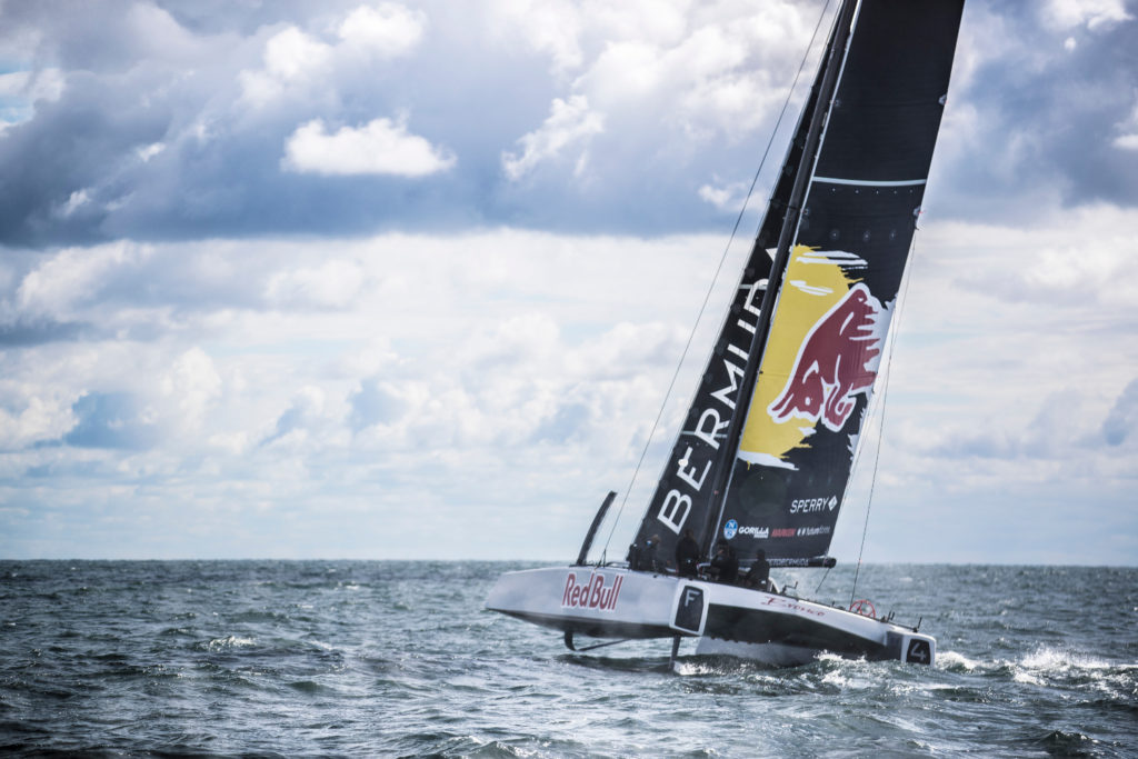 Jimmy Spithill tests his F4 race yacht with Team Falcon in Newport, Rhode Island, USA on 24 September, 2016.