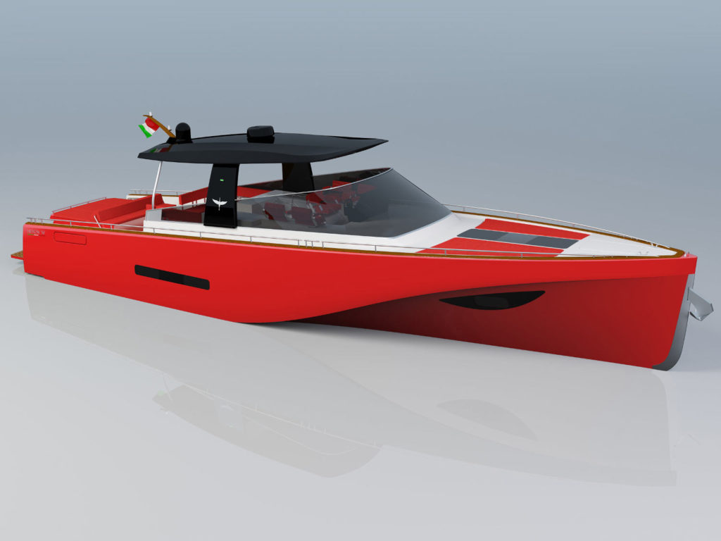 Heron 56 Yacht rosso prua